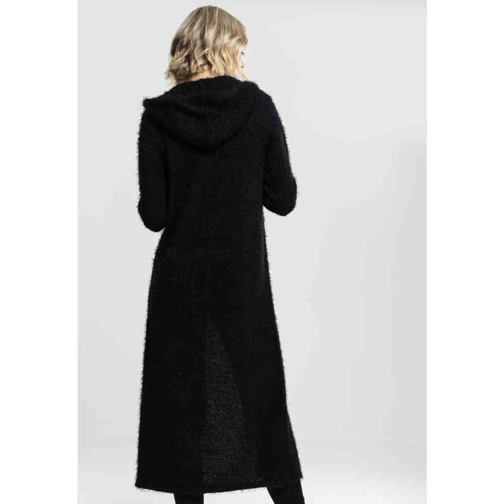 Urban Classics - Hooded Feather Longue cardigan - Noir